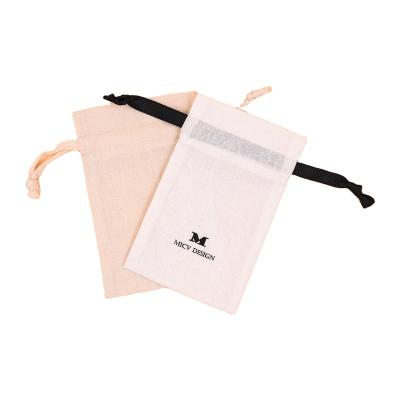 China Eco-Friendly Cotton Gift Pouch Drawstring Bag Jewelry Packaging Makeup Party Gift Storage Soap Wrapping Bag Custom Printed Logo for sale