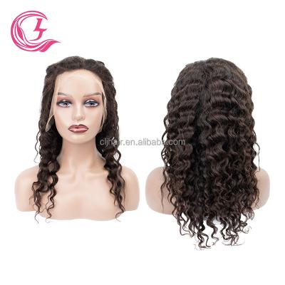 China Indian Wave Cljhair Grade 12A Grade Big 16 Inches Best Quality Raw Water Virgin Hair Transparent Wave Wigs For Women for sale