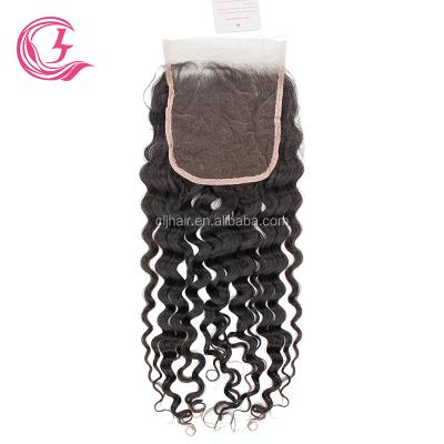 China Wholesale Simple Undetectable Real Italian Loop Cljhair Knot Water Wave Virgin 5X5 Hd Unprocessed Lace Closure for sale