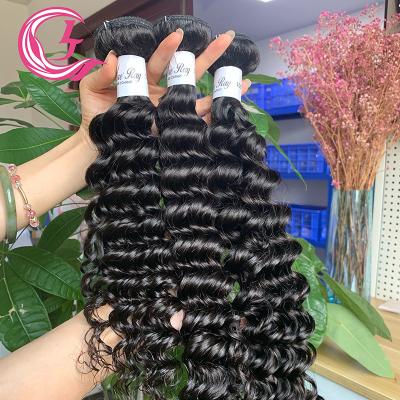 China Deep Curly Human-Hair-Weave, Wholesale Super Thick Double Drawn Raw Virgin Vitnamese Curlin Hair Bundles 10A Original Raw for sale