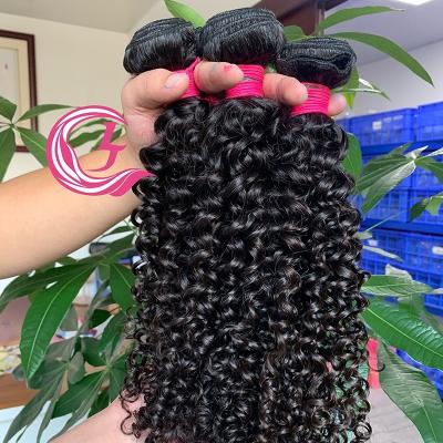 China Raw Drawn Jerry Curl Donor Super Double Hair Cambodian Seller , Curlin Detangling Afro Eurasian Curly Extension Hair Bundles for sale