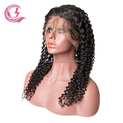 China CLJhair Good Quality Southeast Asian Frontal Wig Remy Wig Natural Kinky Curly Loose Curl and Mesh Wig Cap Adjustable for sale