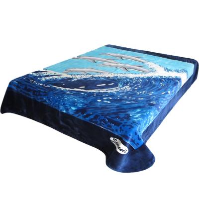 China Cheap Korean Style Dolphin Animal Waterproof Design Premium Quality 1 Ply Mink Blanket for sale