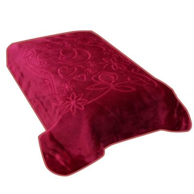 China Anti-pilling low price premium quality embossed baby raschel blanket 1 ply for sale