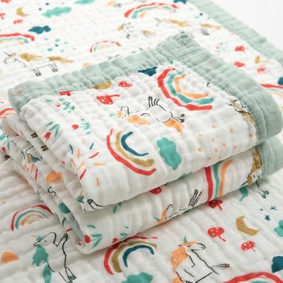 China PORTABLE 6 Diapers 100% Organic Muslin Cotton Muslin Blanket Blanket For Baby for sale