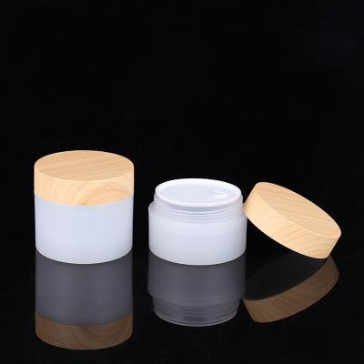 China Low Moq Cosmetic Accept Sample High Quality Eye Cream Jars Mini Double Walled Plastic Cosmetic Jars for sale