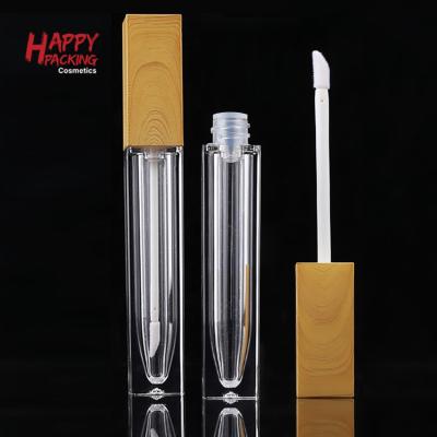 China Hot Selling Cosmetic Lip Gloss Cosmetic Plastic Tube Prepare Bamboo ABS Liquid Lipstick Packaging Tube 4ml for sale