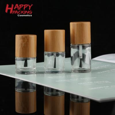 China Personal Empty Glass Gel Nail Polish Bottle Care 3ml 5ml 10ml Nail Polish Bottles With Lid And Bamboo Brush for sale