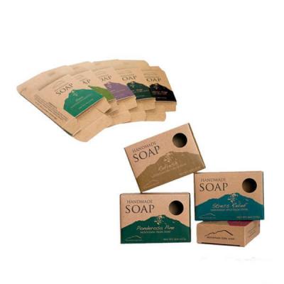 China Brown Kraft Paper Handmade Degradable 100% Recyclable PVC Window Soap Boxes Packaging for sale