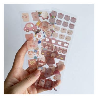 China Adezive Waterproof Stickers Self Sticker Sheet Kiss Cut Custom Planner Sheets Clear for sale