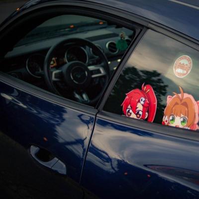 China Funny Cute/Cartoon Anime Peekers Car Stickers Waterproof Peeking Decal Peeking Anime Car Windshield Peeker Stickers Decoration Sticker for sale