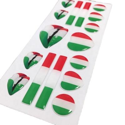 China Whosale Cheap Price Scratch-proof Strong Clear 3D Adhesive Custom Flag 3M Epoxy Resin Domed Doming Sticker for sale