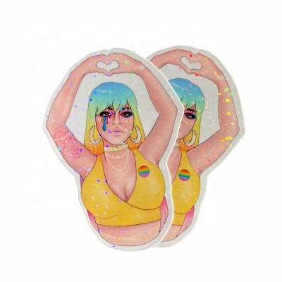 China Holographic UV Printing Brand Print Your Own Logo Hologram Label Custom Holographic Glitter Lenticular Stickers for sale