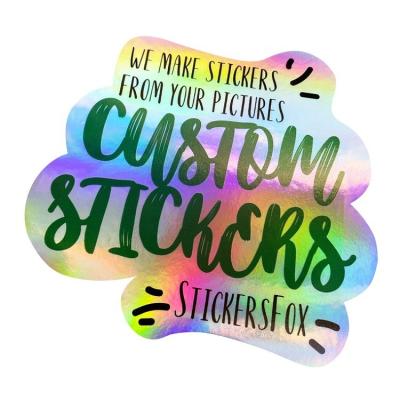 China Best Selling Custom Vinyl Hologram Waterproof Holographic Die Cut Sticker for sale