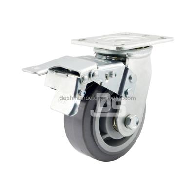 China Rigid Silent Rubber Plastic Bench Casters Core Wheels Fixed Tape Caster for sale