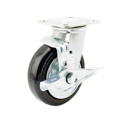 China 8 Inch Rigid Rubber Cart Wheel Heavy Duty Rubber Tracks Driving Casters for sale