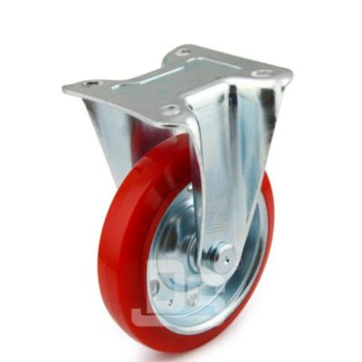 China Japanese Logistics Turnover Vehicle Polyurethane Tread Disc Type Rigid Steel Core Swivel Rigid Casters for sale