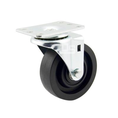 China roda rigid black plastik small core pp plastic drawer wheels swivel furniture castors for sale