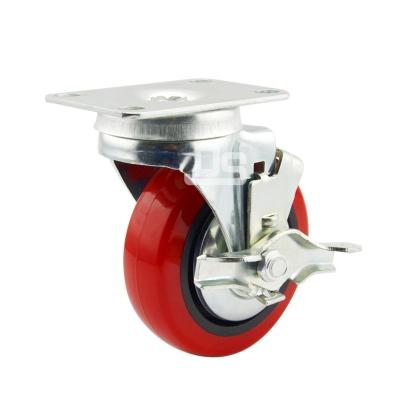 China Rigid 3 Inch Swivel Plate PVC Caster Wheels Industrial Premium Medium Duty Casters for sale