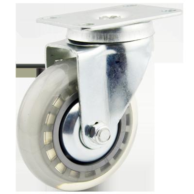 China Transparent High Elasticity PU Furniture Ball Rigid 5 Inch Rigid Light Duty Caster Wheel for sale