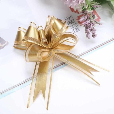 China Metallic manufacturers directly for snow 30 matte wire hand bow atmosphere ribbon gift wrapping hand flower for sale