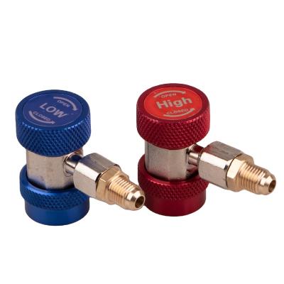 China R-134a blue Adjustable brass refrigeration quick coupler connector for air conditioner for sale