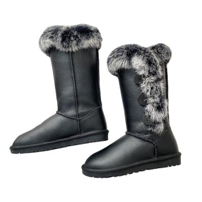 China Fashion Trend Wholesale Fashion High Top Shiny Rabbit Fur Winter Warm Snow Boots for sale