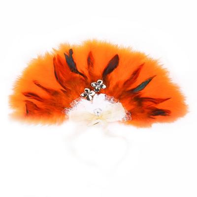 China Cheap Luxury Feather Fan Wedding Feather Hand Fans Dancing Turkey Peacock Feather Fans for sale