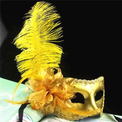 China Cheap Colorful Venetian Masquerade Design Halloween Feather Masks Decorations M-TN Beautiful for sale