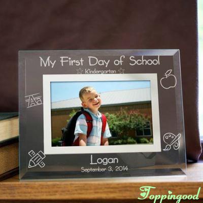 China Family Table Decoration My First Day Of School Photo Glass Frame For Family Table Decoration for sale