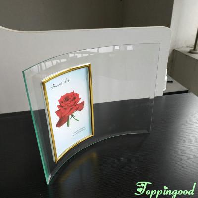 China Family Table Decoration High Turnover Curved Glass Picture Frame For Wedding Decoration for sale