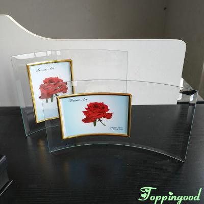 China Wholesale Family Table Decoration Custom Sizes Photo Glass Curved Picture Frame for sale