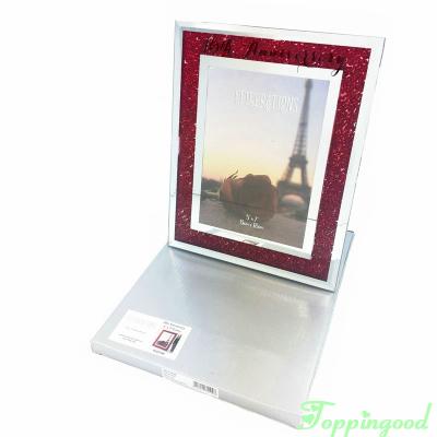 China 5*7 Bright Red Diamond Filled Picture Frame Family Table Decoration for Valentine's Day Souvenir for sale