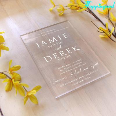 China Wedding Keepsake Personalized Acrylic Wedding Invitation Card For Wedding Keepsake for sale