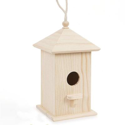 China Hallerbos Wooden Bird House Small Bird House Wooden Decorative Painting Bedroom for sale