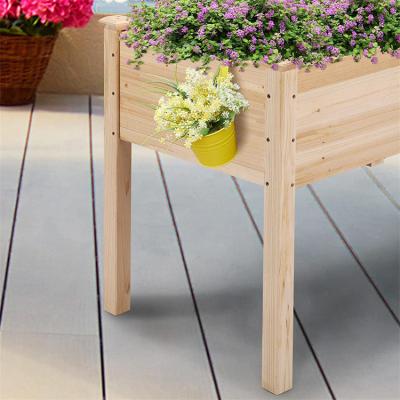 China Modern Factory Customize Solid Wood Raised Garden Bed Raised Wooden Planter Box Stand For Backyard Patio for sale