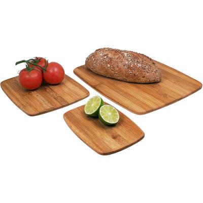 China Disposable Premium Bamboo 3-piece Bamboo Serving And Cutting Board set Meat Fruit Bamboo Chopping Board for sale