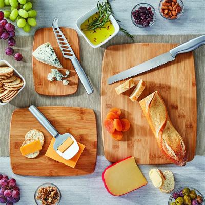 China Disposable Eco Engraving Logo Wood Bread Fruit Cutting Board Bamboo Cheese Wooden Cutting Board For Party for sale