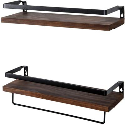 China Storage Hallerbos Hot Sale Floating Shelves Wall Mounted Storage Shelves Wooden Wall Shelf For Towels for sale