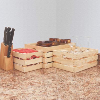 China Wholesale Europe Hallerbos Vintage Gray Wood Decorative Nesting Storage Rustic White Crates With Open Handles for sale