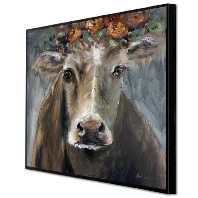 China Original Art Deco Museum High Quality Design Animal Oil Paintings Heavy Textured 100% Handmade Cow Paintings for sale