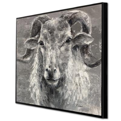 China Art Deco Original Design 100% Hand Painted Painting Sheep Canvas Oil Paintings Heavy Textured Animal Wall Art For Home Decor for sale