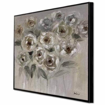 China Art Deco 100x100cm Rich Textured Flower Canvas Painting Home Decor Canvas Painting Pure Hand Painted Paintings for sale