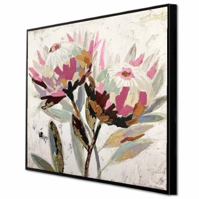 China Art Deco Heavy Textured Original Design Oil Painting Flower Canvas Flower Canvas Oil Painting Wall Art Acrylic For Home Decor for sale