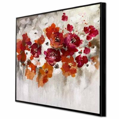 China Modern Embellishment Orange Flower Wall Art Living Room Decor Wall Art Acrylic Painting Modern Home Painting for sale