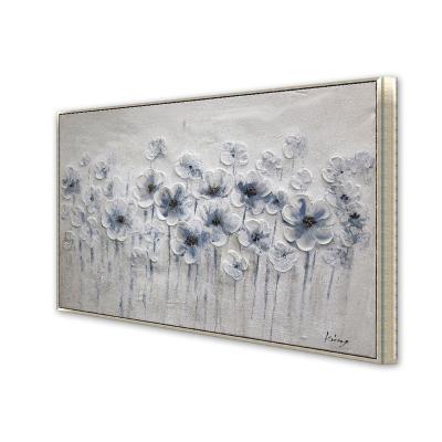 China Art Deco Professional Hand Paint Pure Rich Texture Acrylic Painting Canvas Art Flower for sale