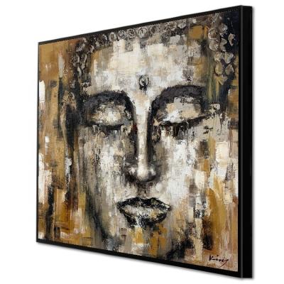 China Art Deco Golden Buddha Head Heavy Oil Painting Canvas Paintings for sale