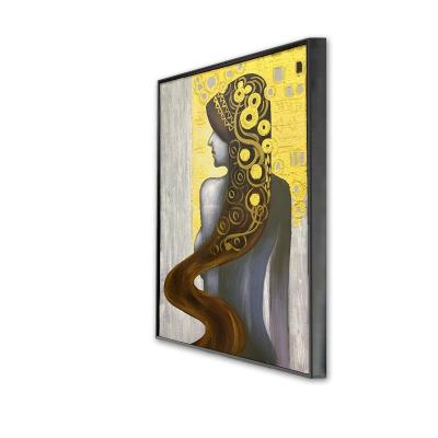 China Hand Painted Acrylic Art Deco Modern Fashion Figurative Portrait Canvas Oil Painting Wall Art 80x120cm For Home Decor for sale