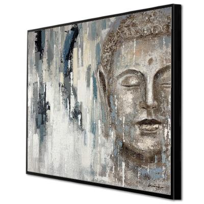 China Art Deco Professional Original Design 80x80cm 100% Handmade Buddha Statue Canvas Oil Painting Wall Arts For Home Decor for sale