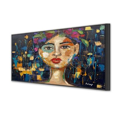 China Art Deco Modern Fashion Original Design Colorful Figurative Portrait 100% Canvas Oil Painting Wall Art For Home Decor for sale